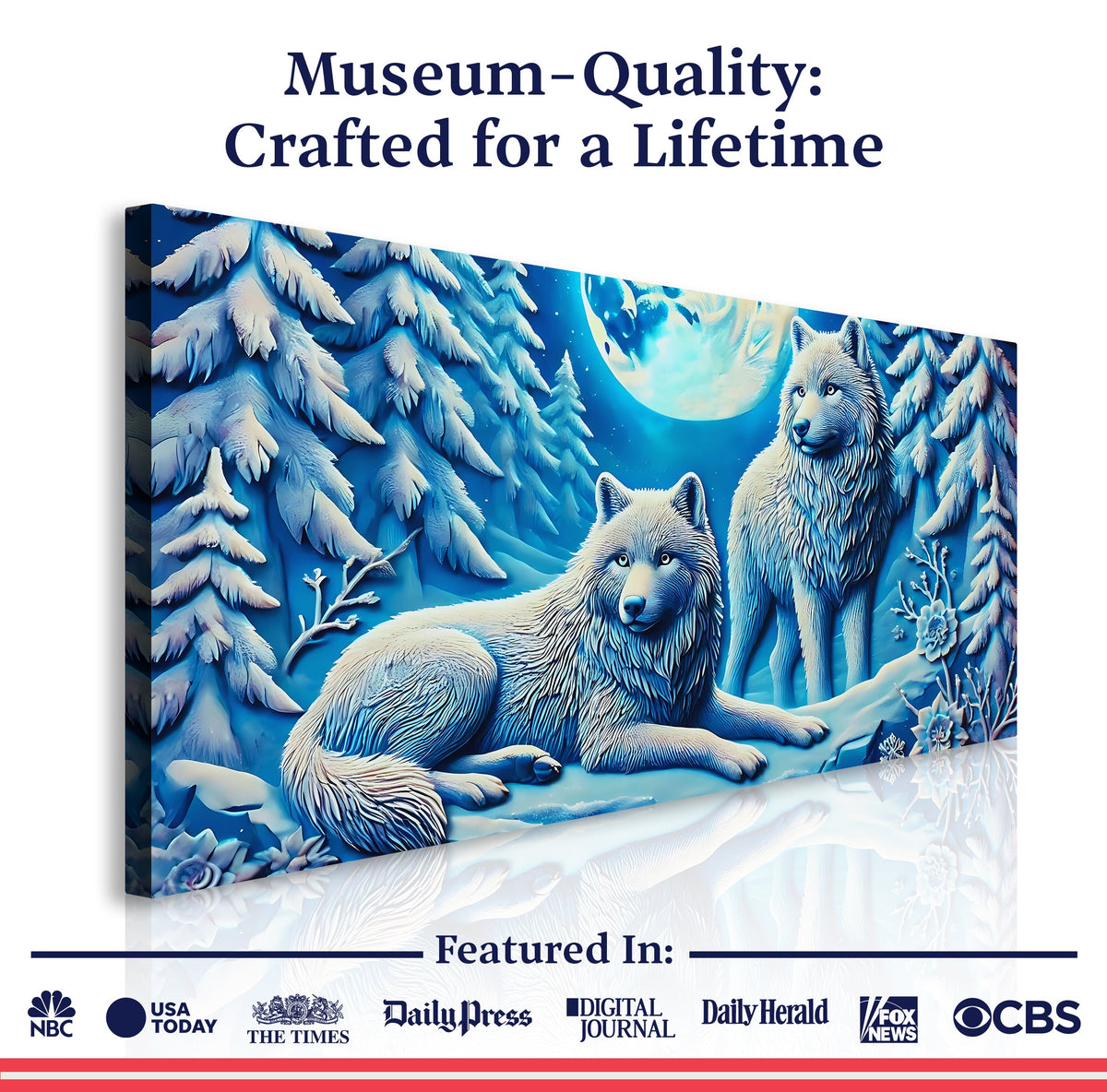3D Wolves Wall Art V canvas by Tailored Canvases, view 6