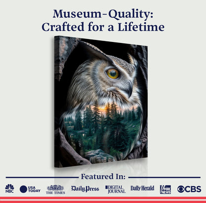 Owl Double Exposure Wall Art by Tailored Canvases