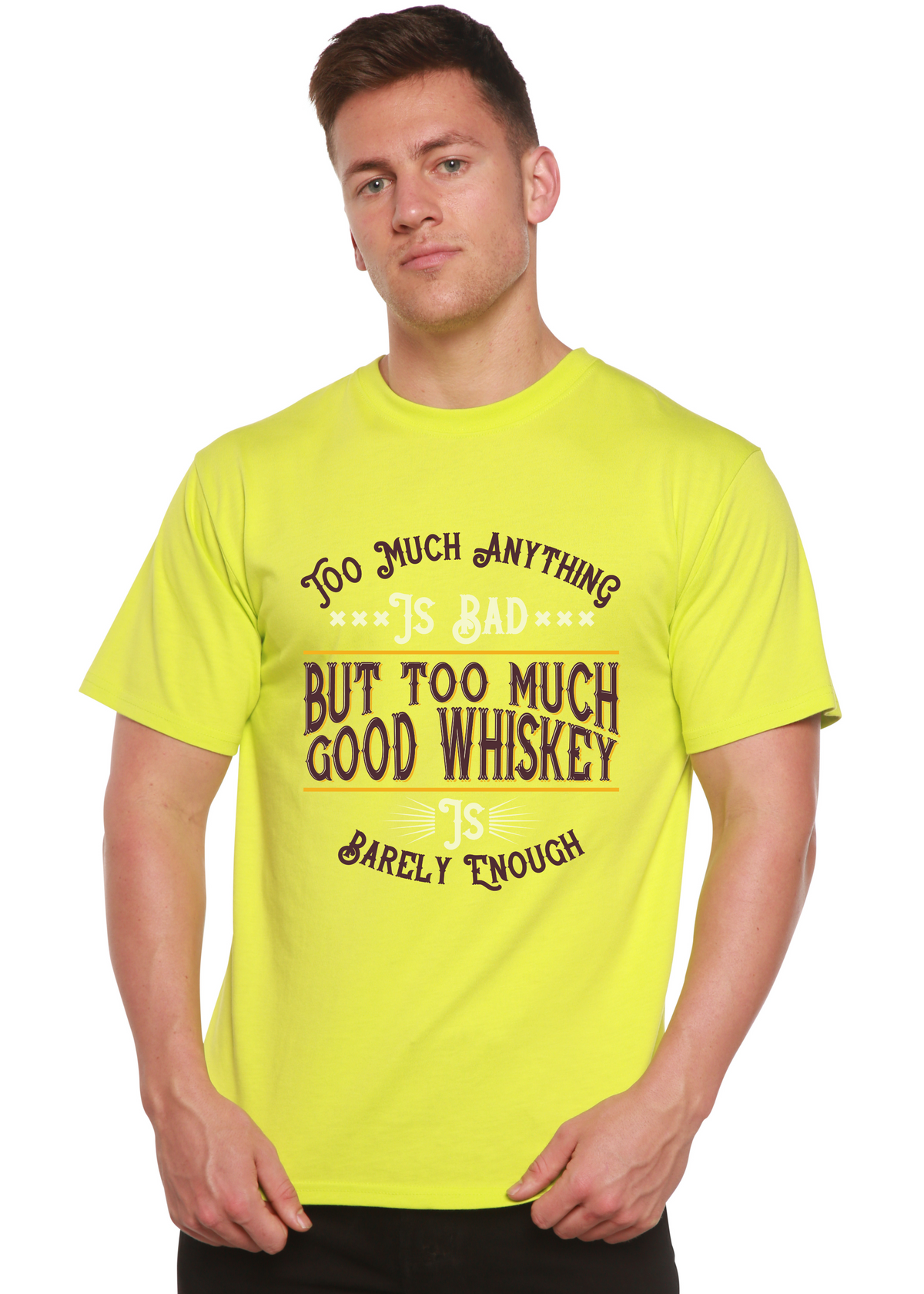 But Too Much Good Whiskey men's bamboo graphic T-shirt – view 5