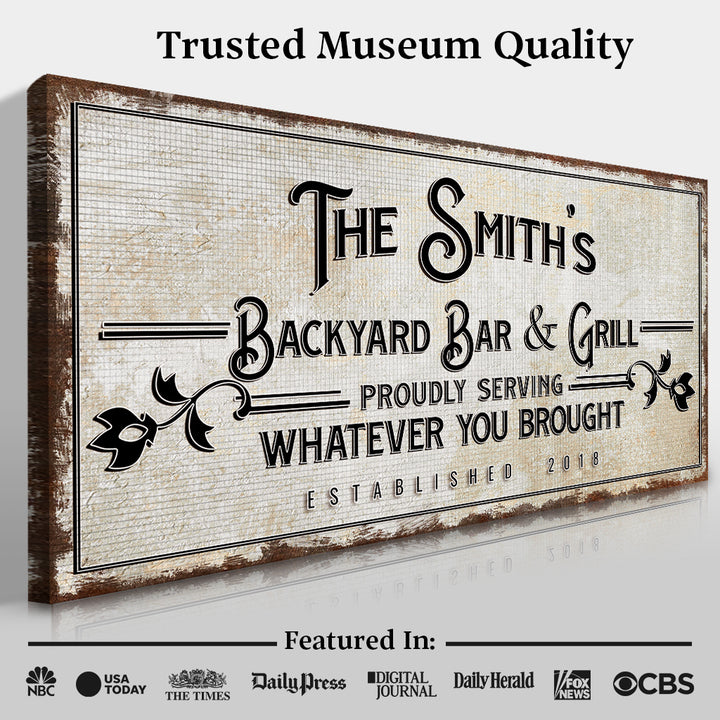 Backyard Bar & Grill Sign by Tailored Canvases