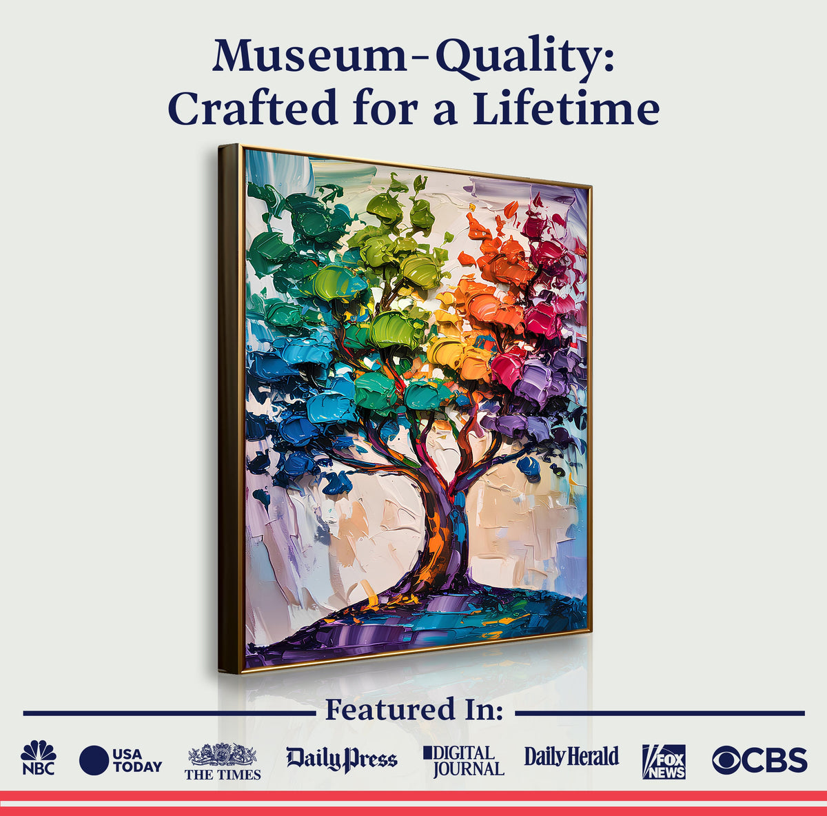 Rainbow Tree Abstract Wall Art by Tailored Canvases