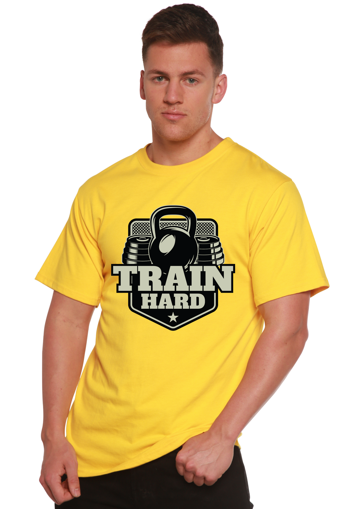 Train Hard men's bamboo graphic T-shirt – view 6