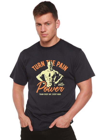 Turn the Pain men's bamboo graphic T-shirt – view 2