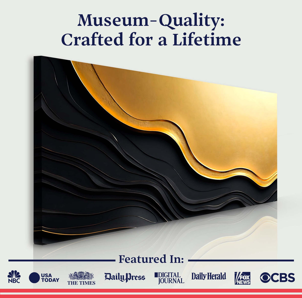Black And Gold Minimalist Abstract V by Tailored Canvases