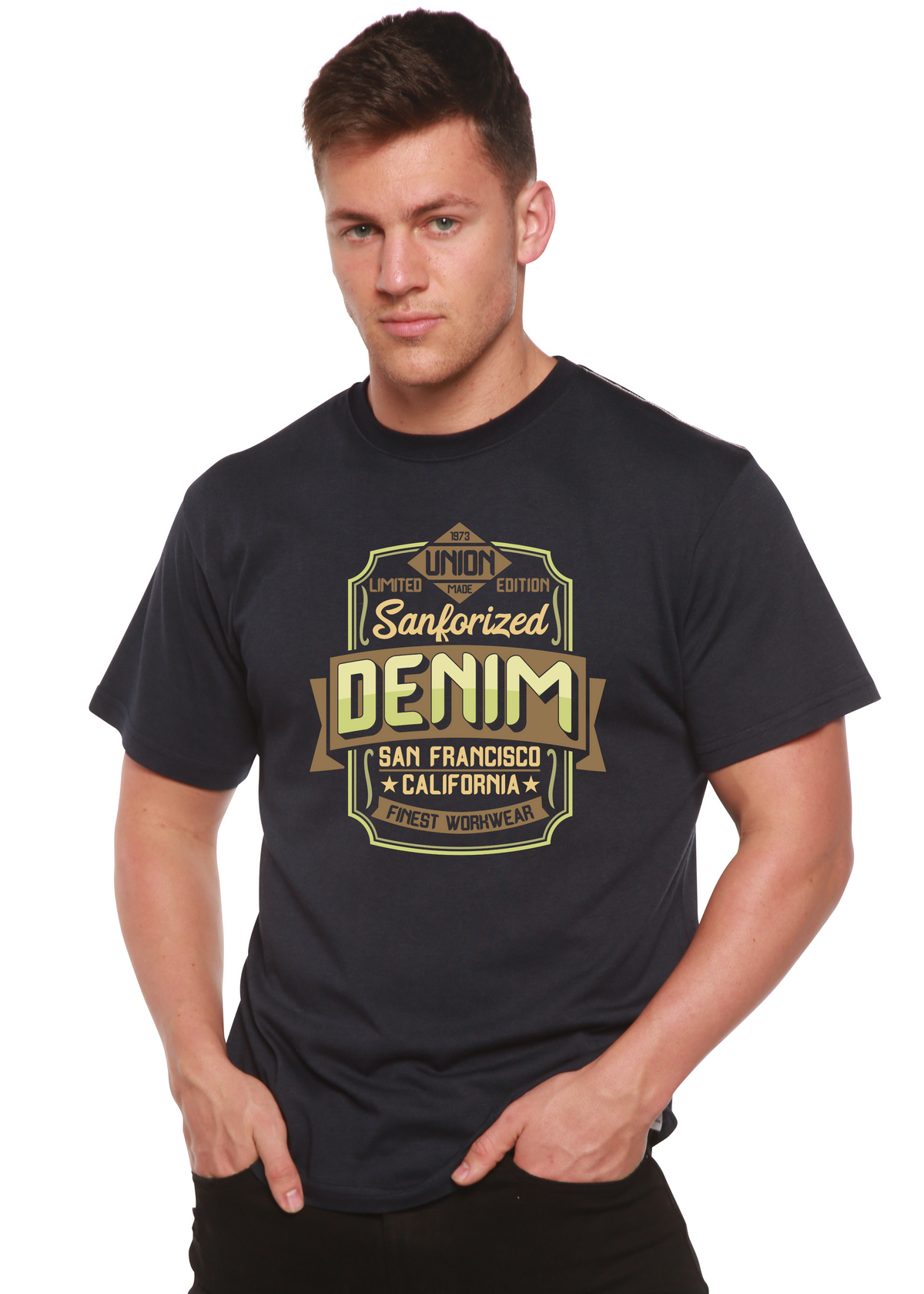 Sanforized Denim men's bamboo graphic T-shirt – view 2