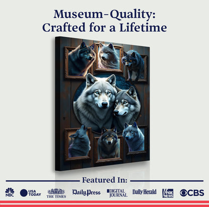 3D Wolf Collage Wall Art II canvas by Tailored Canvases, view 6