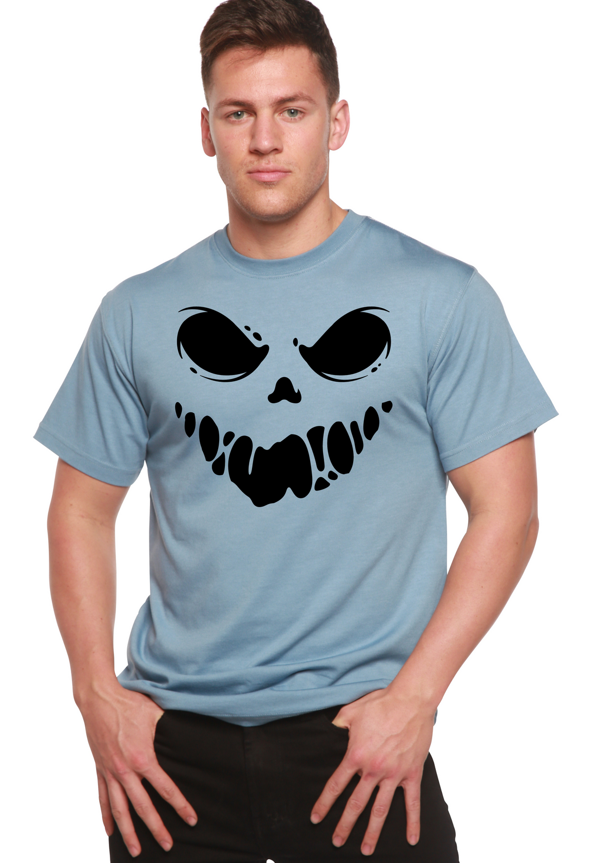 Halloween Boo men's bamboo graphic T-shirt – view 7