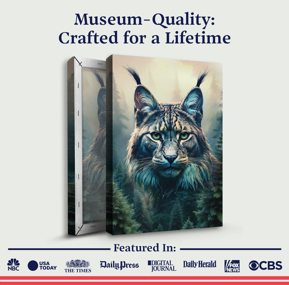 Lynx Double Exposure Wall Art by Tailored Canvases