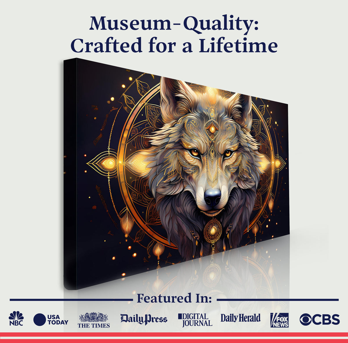 Wolf Head Wall Art by Tailored Canvases