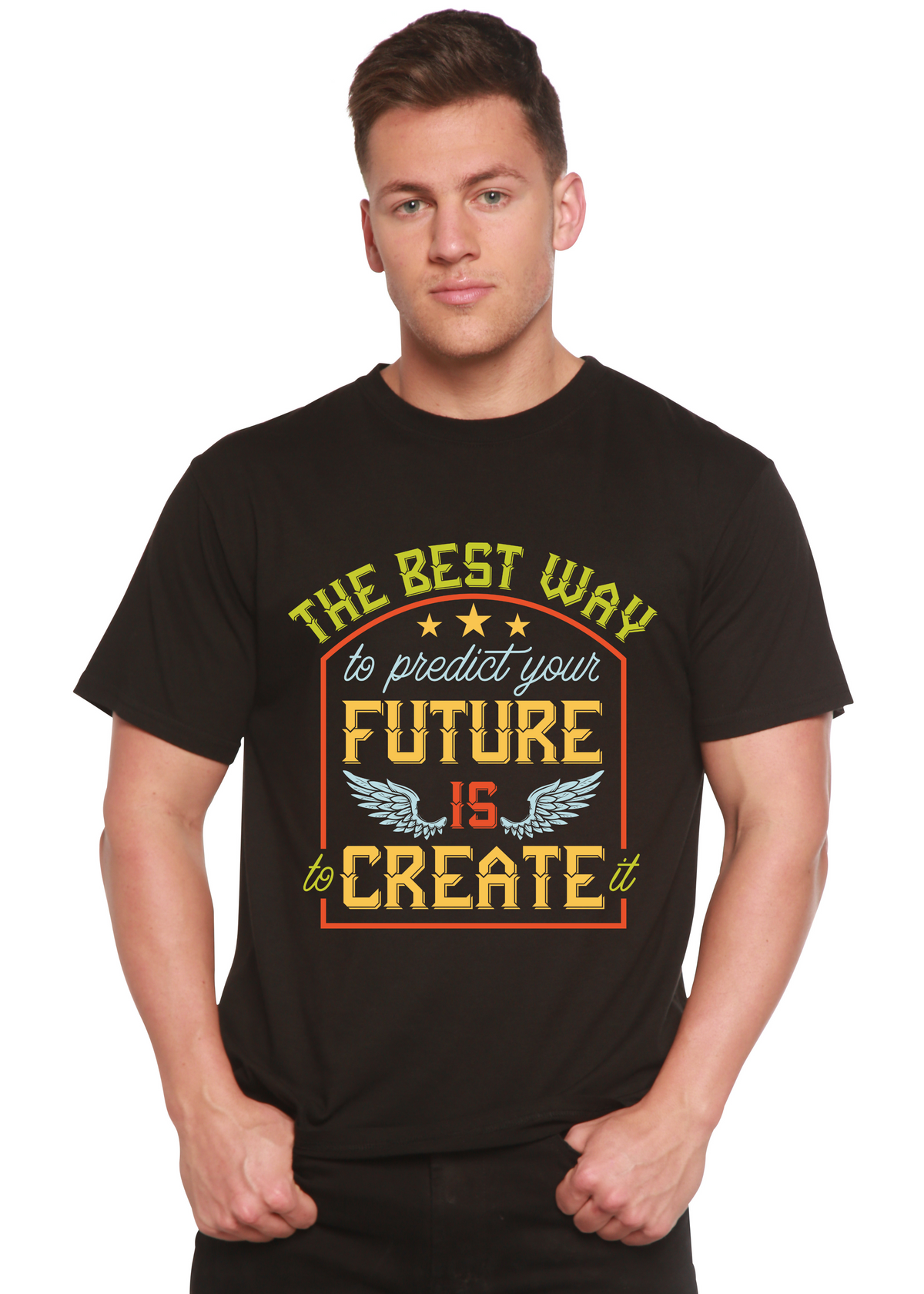 Feture Is Create men's bamboo and organic cotton short sleeve graphic t-shirt