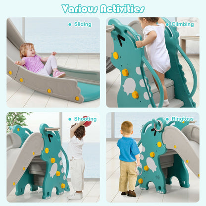 Green kids slide play set with basketball hoop by GBruno Store, view 8
