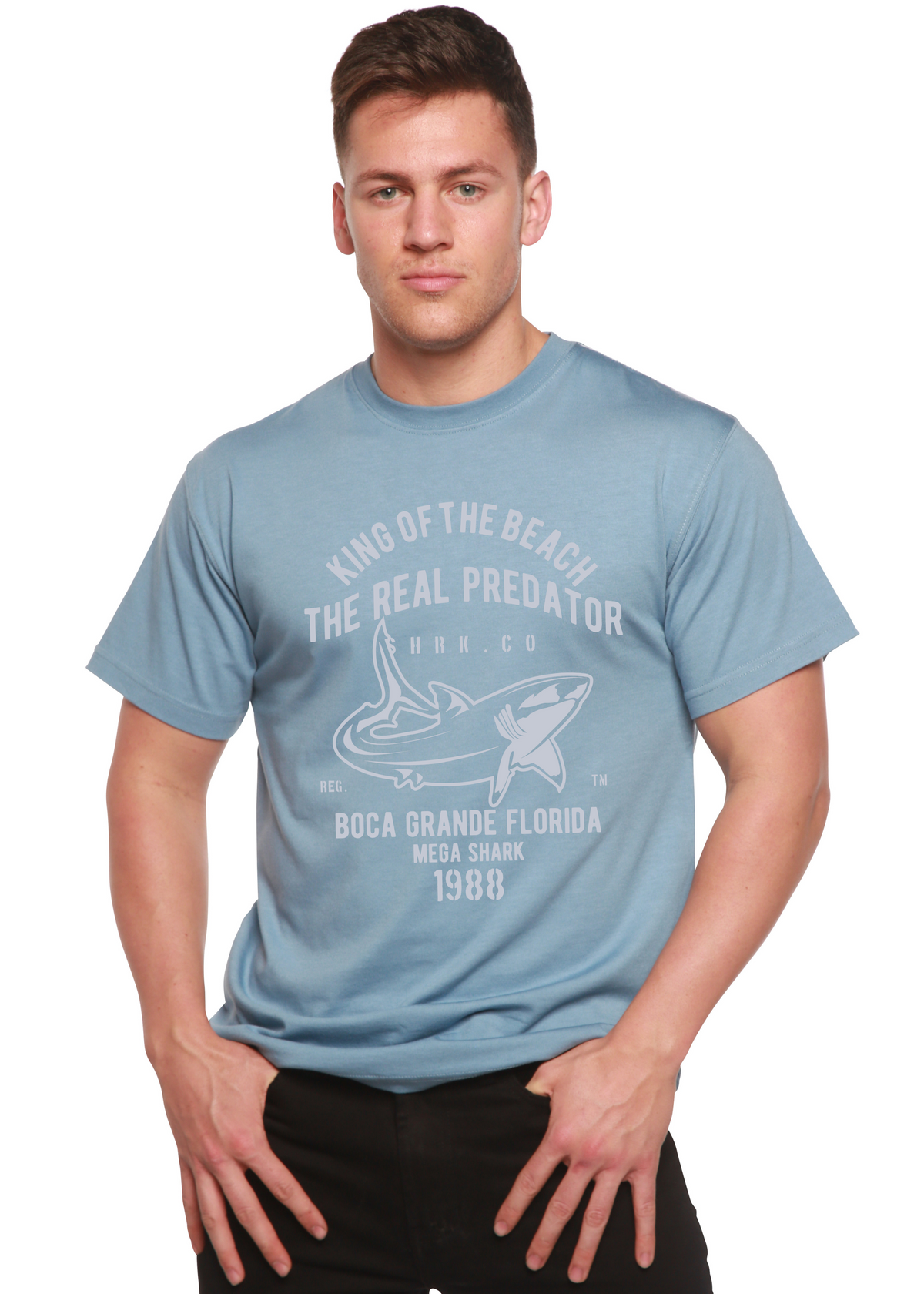 Shark Real men's bamboo graphic T-shirt – view 6