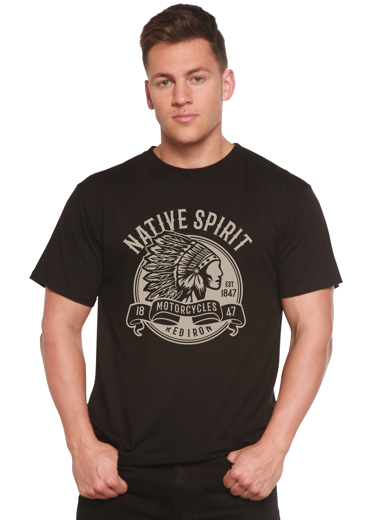 Native Spirit men's short sleeve graphic T-shirt in bamboo viscose and organic cotton