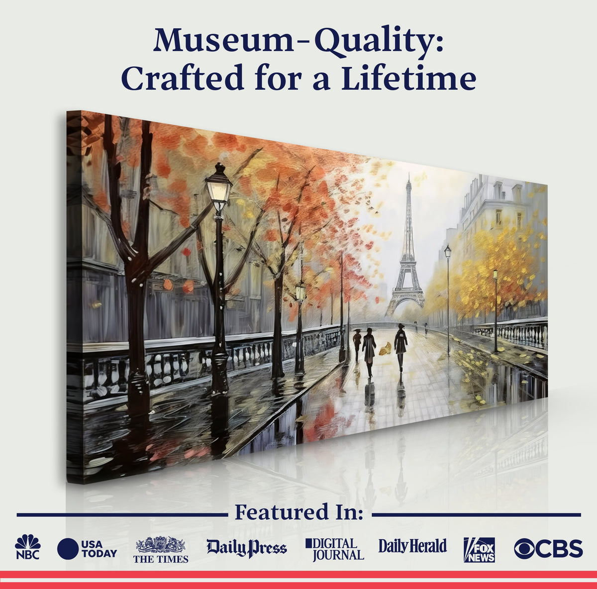 Parisian Rain Cityscape Wall Art by Tailored Canvases