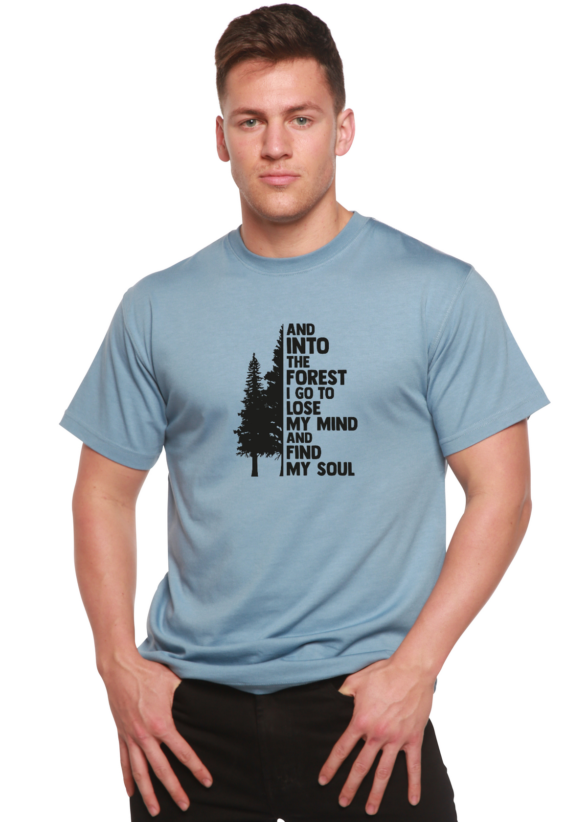 And Into the Forest I Go men's bamboo graphic T-shirt – view 6