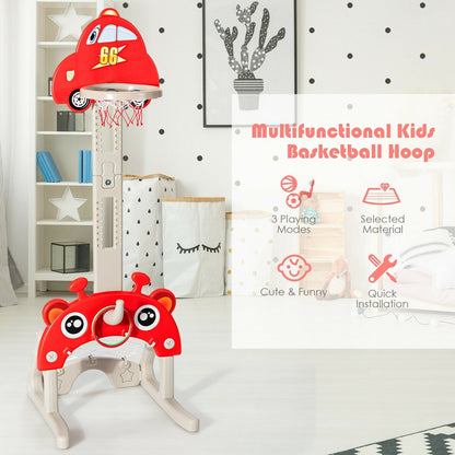 GBruno Store red car-style kids basketball and ring toss playset, view 6