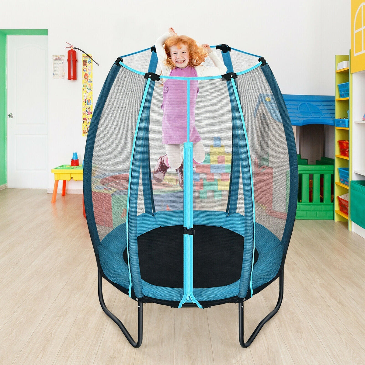 4 feet kids bounce trampoline in blue by GBruno Store