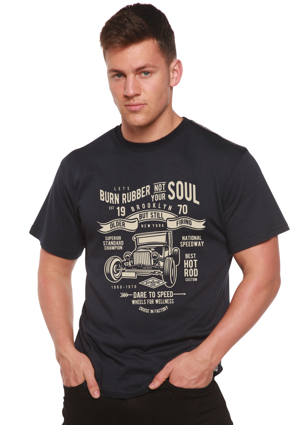 Burn Rubber men's bamboo graphic T-shirt – view 2