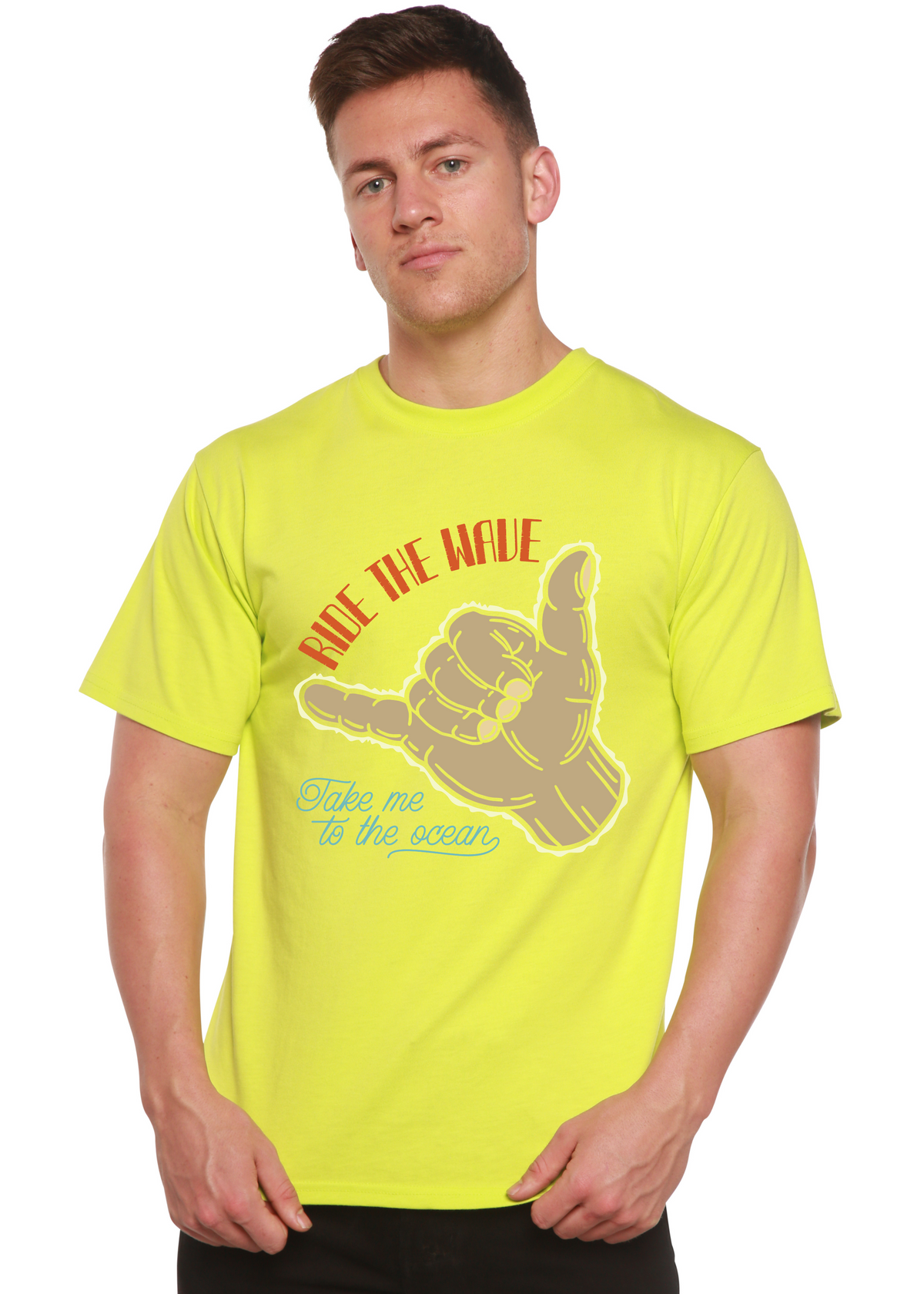 Ride the Wave men's bamboo graphic T-shirt – view 3