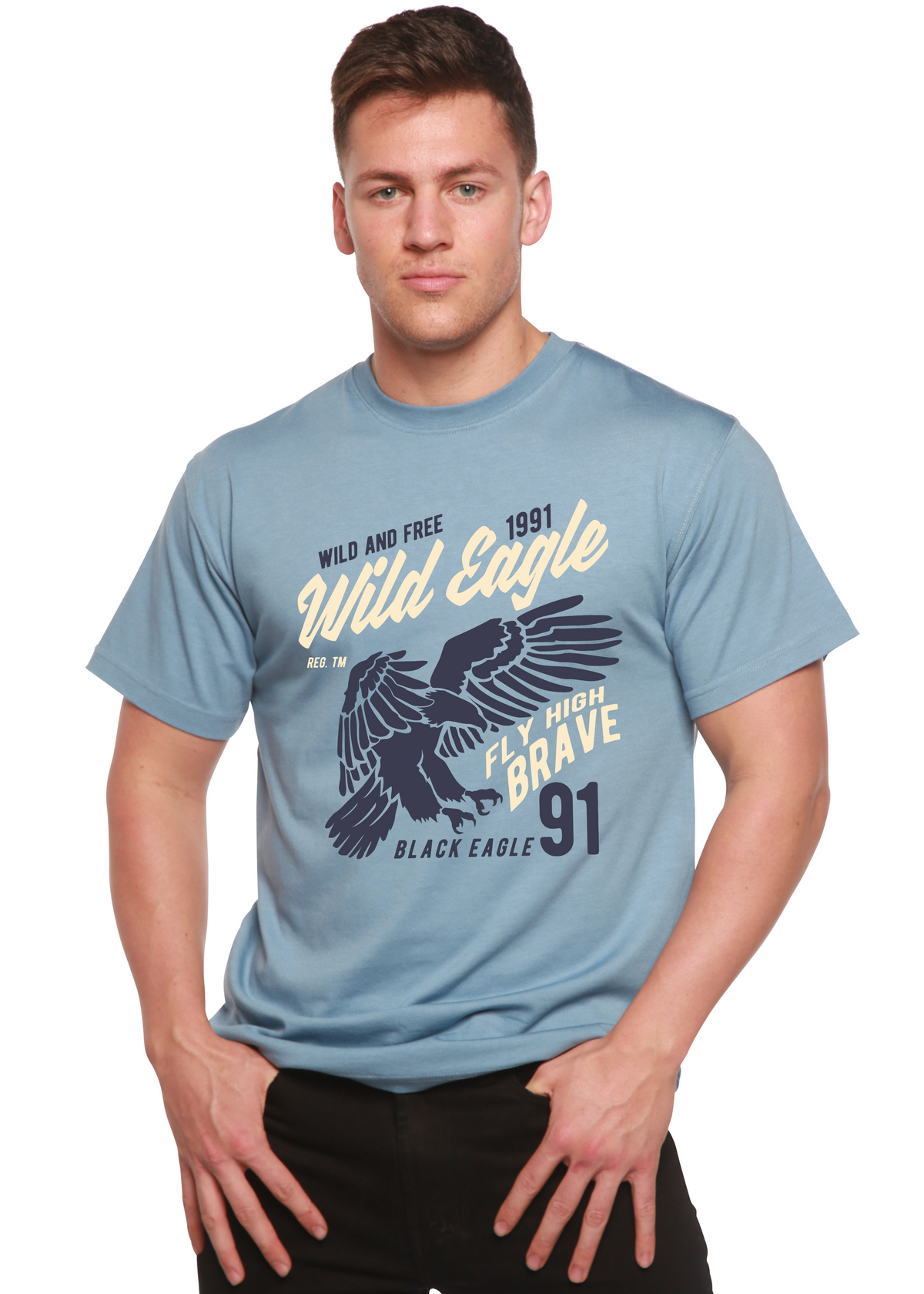 Wild Eagle men's bamboo graphic T-shirt – view 2