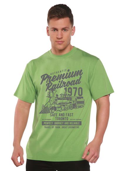 Premium Railroad men's bamboo graphic T-shirt – view 6