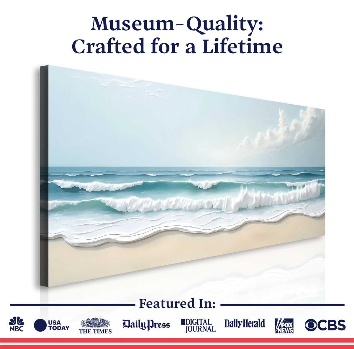 Serene Ocean Wave Coastal Wall Art XIV by Tailored Canvases