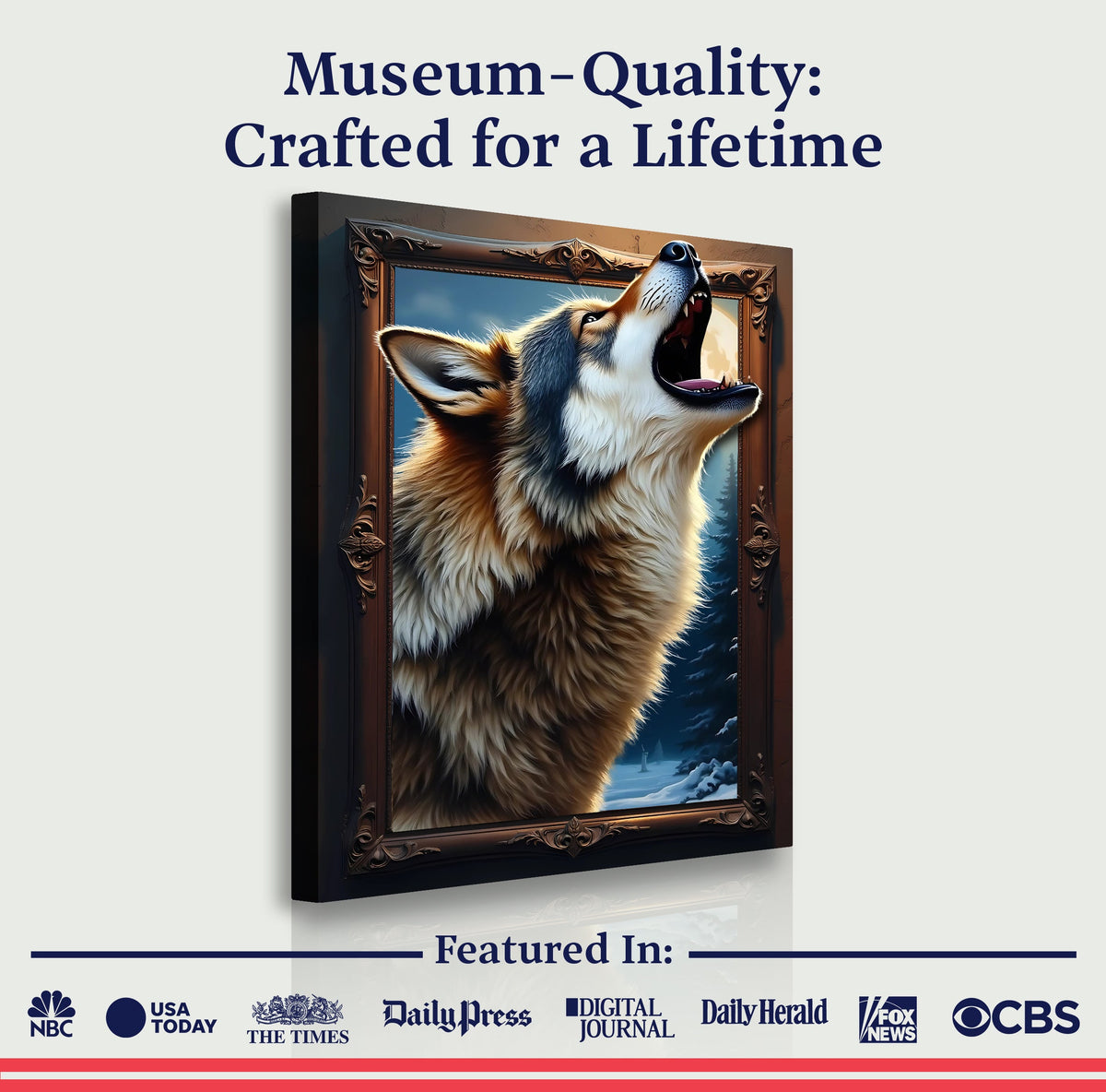 3D Wolf Wall Art by Tailored Canvases