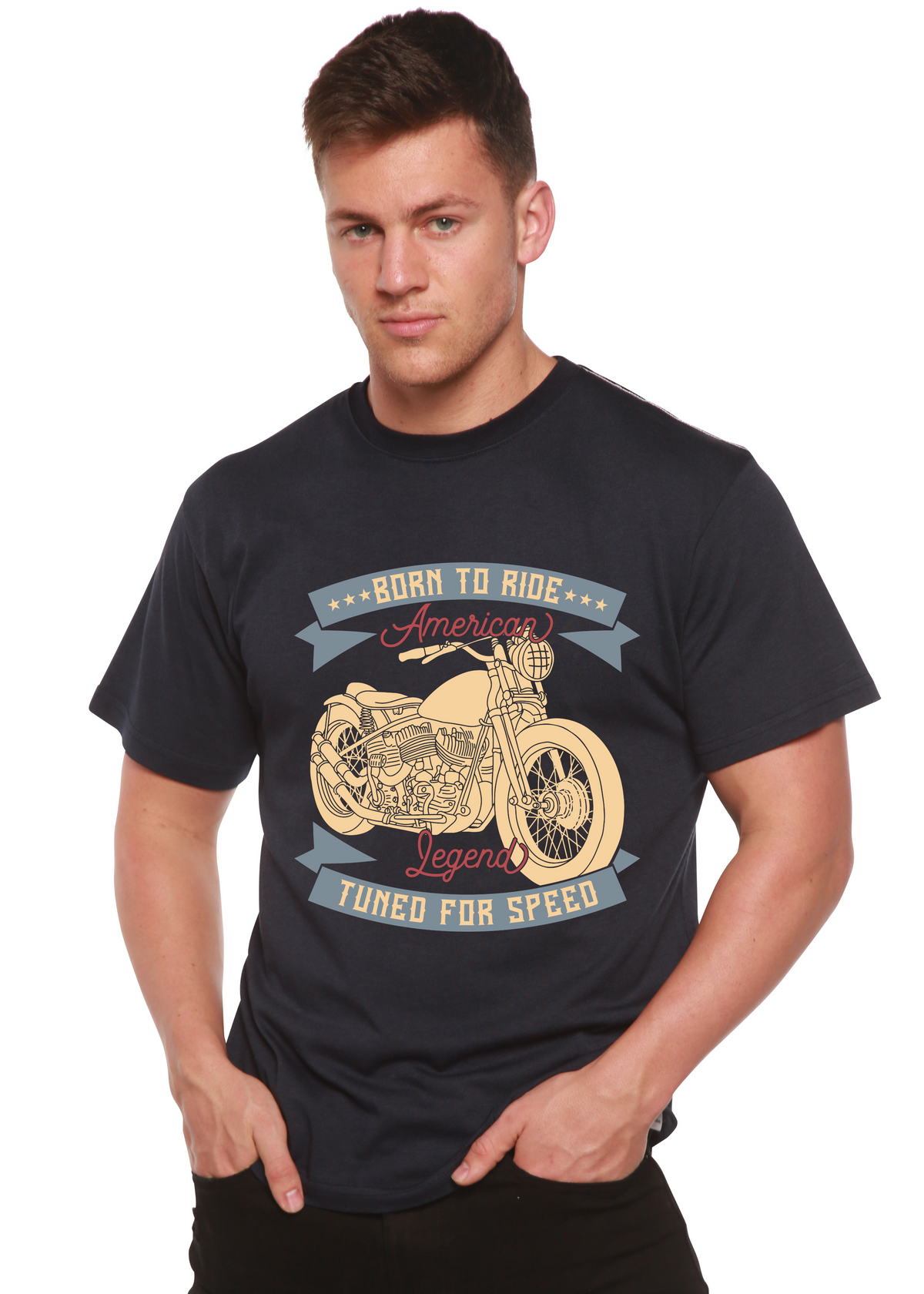 Born to Ride American Legend men's bamboo graphic T-shirt – view 3