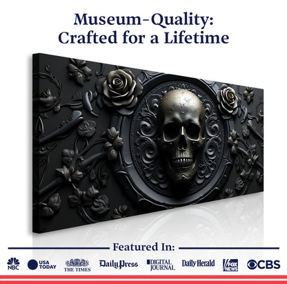 3D Rose and Skull Wall Art VI canvas by Tailored Canvases, view 6