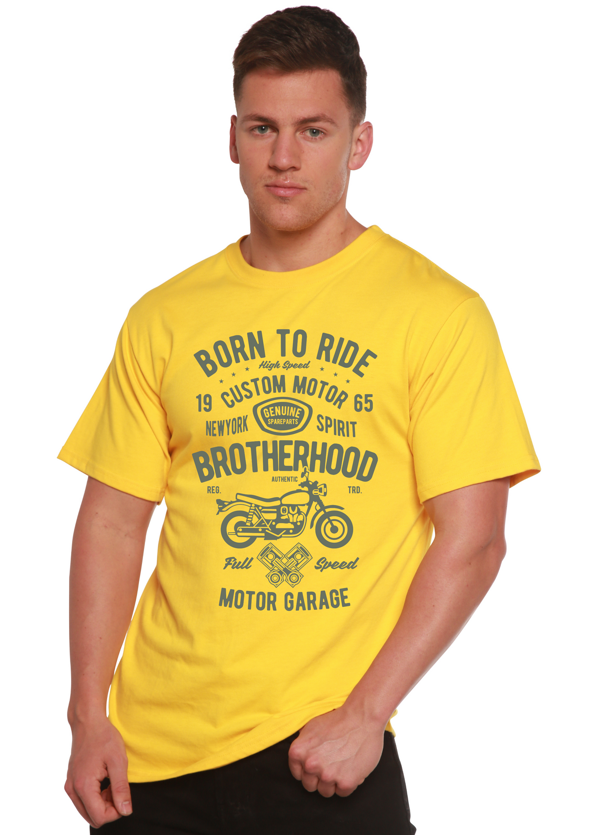 Motorcycle Brotherhood men's bamboo graphic T-shirt – view 3