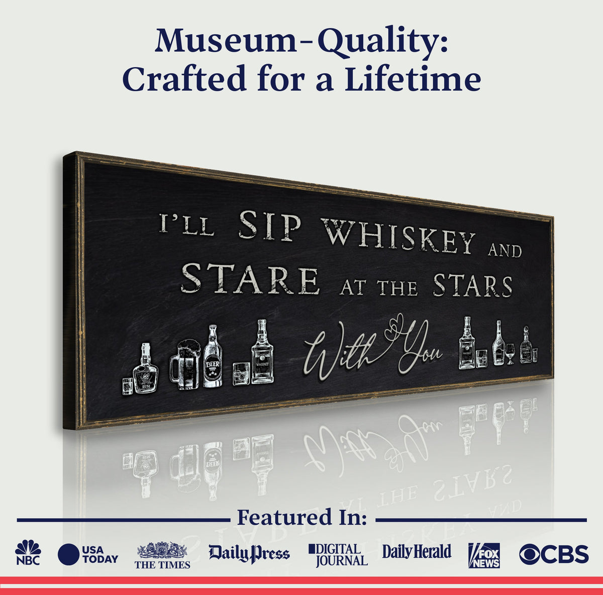 Sip Whiskey With You Bar Sign II by Tailored Canvases