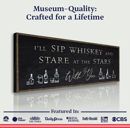 Sip Whiskey With You Bar Sign II by Tailored Canvases