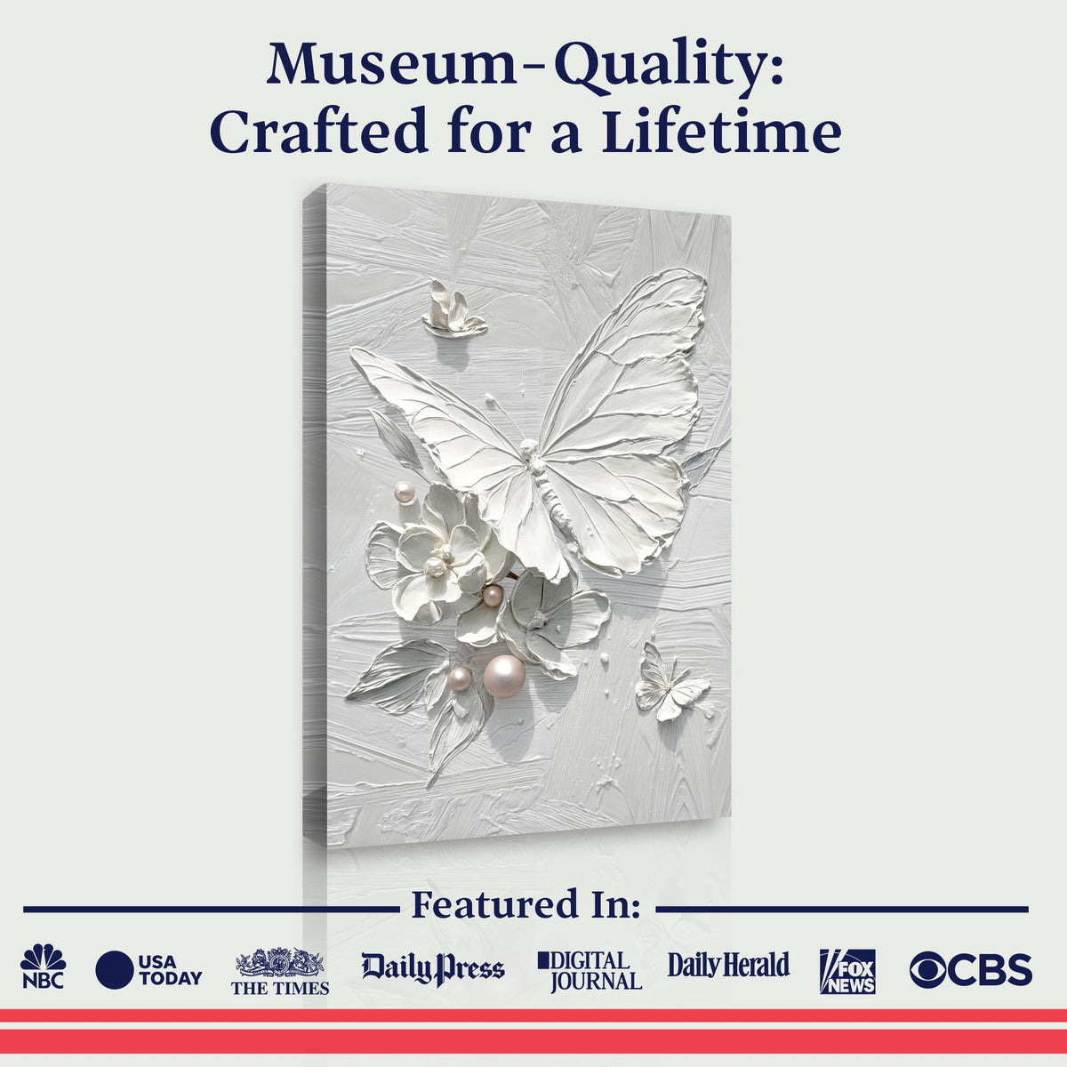 White Butterfly Wall Art by Tailored Canvases
