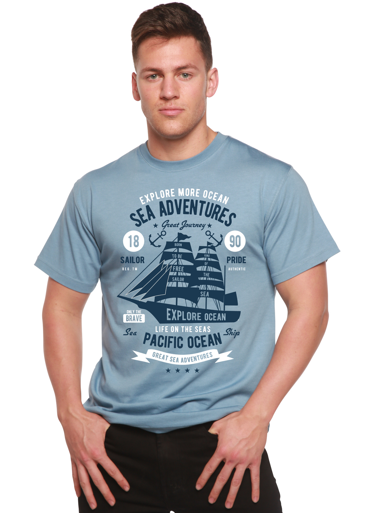 Sea Adventures men's bamboo graphic T-shirt – view 2