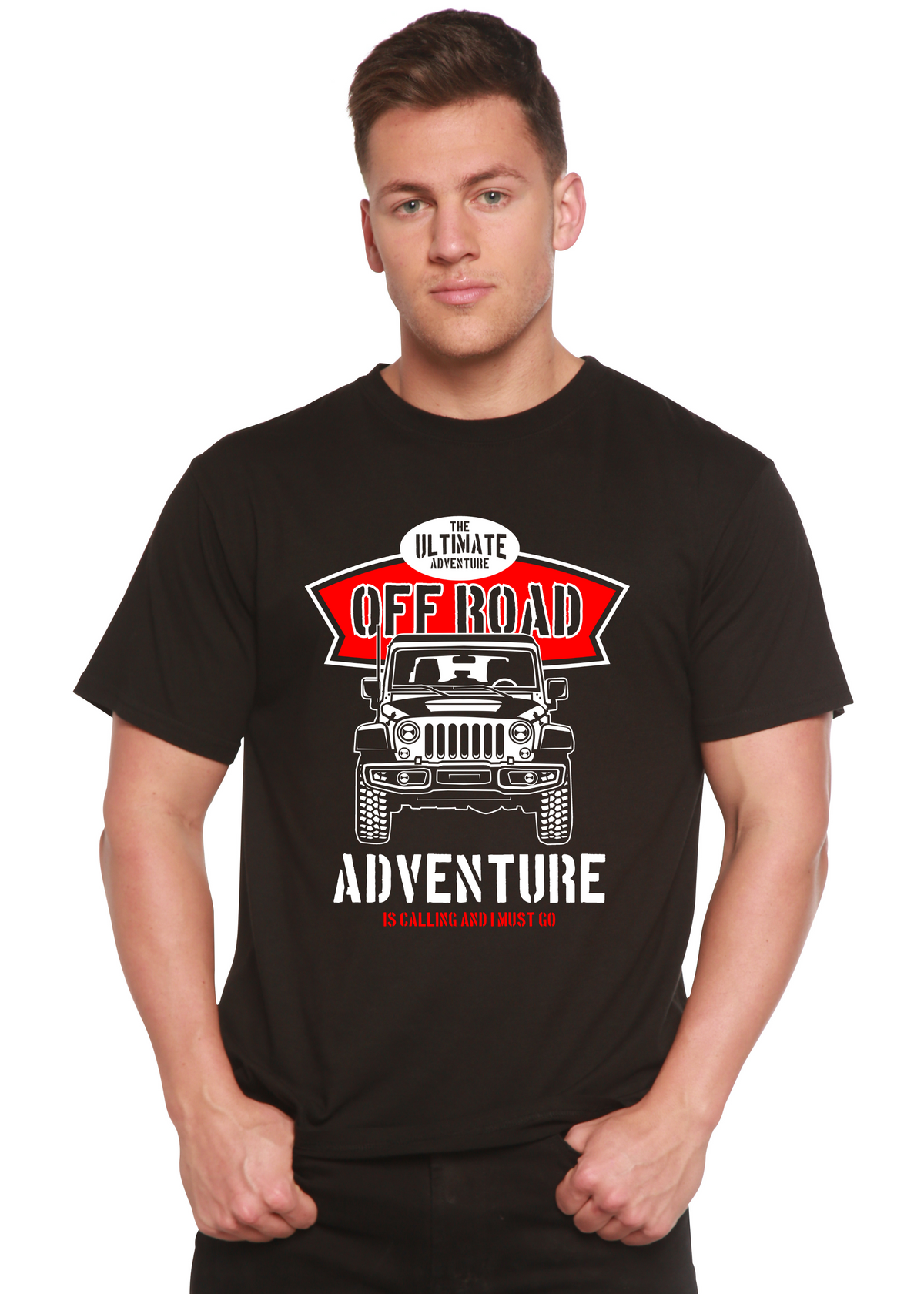 Off Road men's short sleeve graphic T-shirt in bamboo viscose and organic cotton