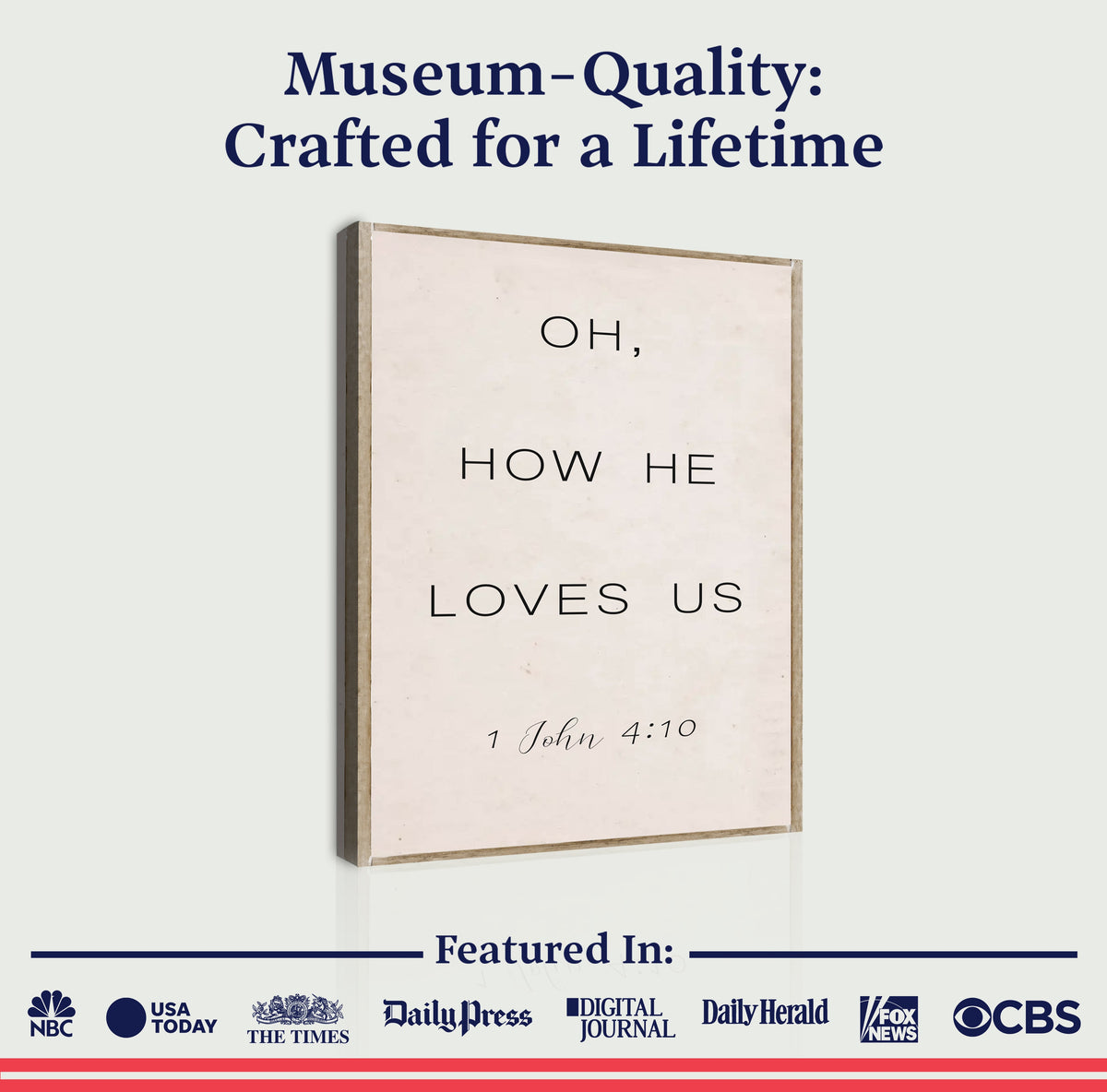 Oh How He Loves Us Faith Sign II canvas wall sign by Tailored Canvases, view 6