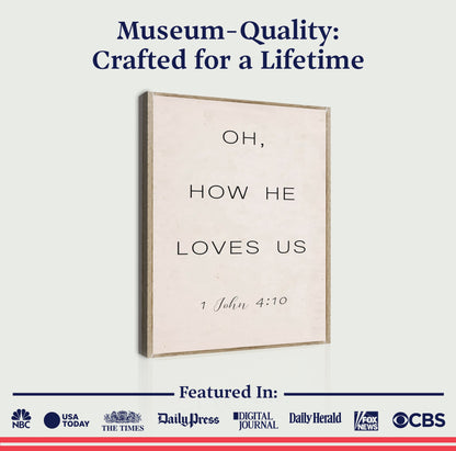 Oh How He Loves Us Faith Sign II canvas wall sign by Tailored Canvases, view 6
