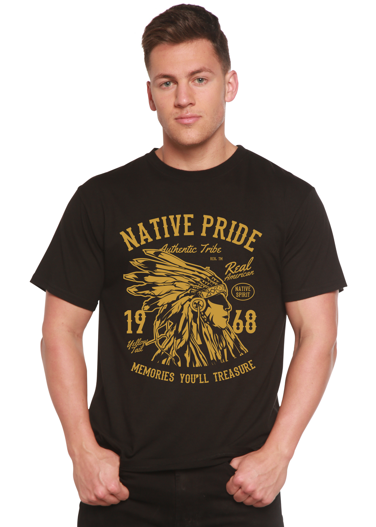 Native Pride men's bamboo graphic T-shirt – view 3