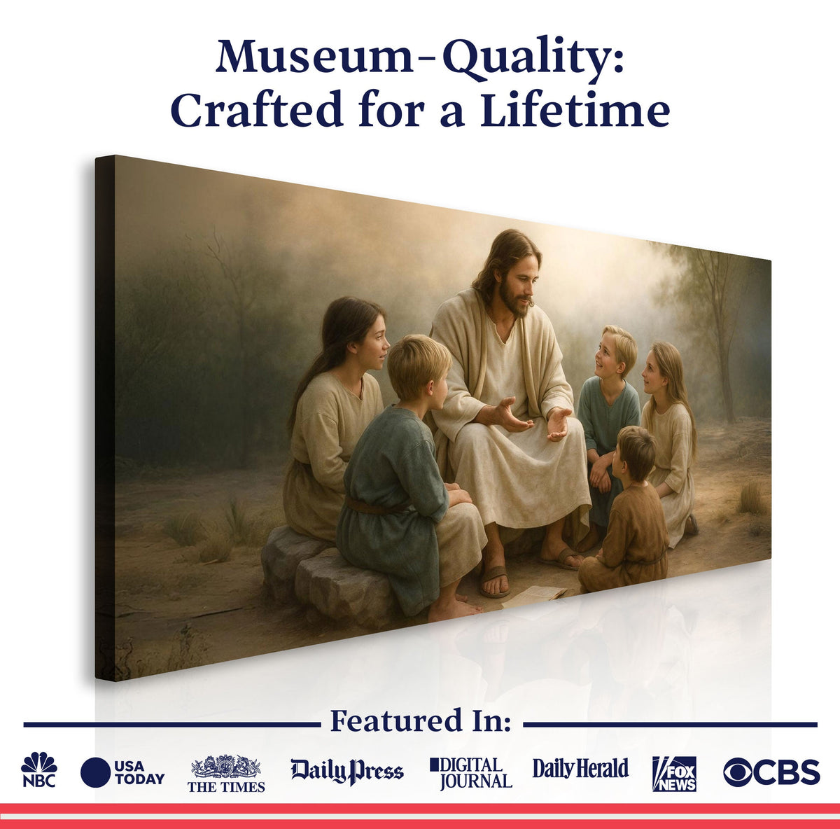 Jesus with Children Faith Wall Art III by Tailored Canvases