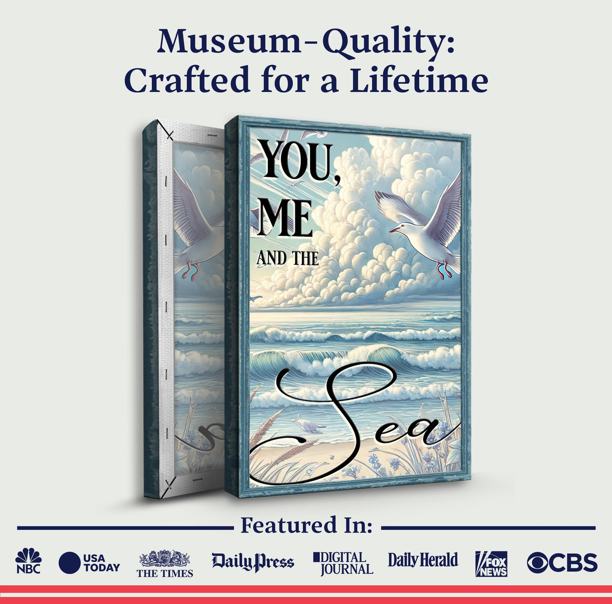 You Me and the Sea Coastal Sign IV by Tailored Canvases