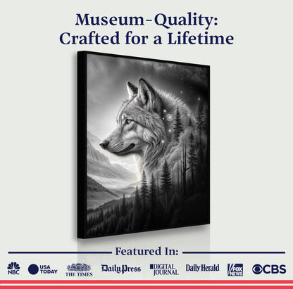 Wolf Double Exposure Wall Art II by Tailored Canvases
