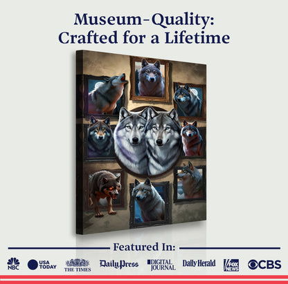 3D Wolf Collage Wall Art canvas by Tailored Canvases, view 6