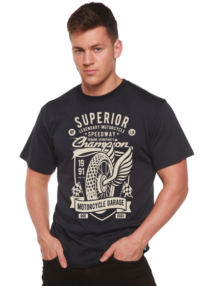 Superior Motorcycle men's bamboo graphic T-shirt – view 3