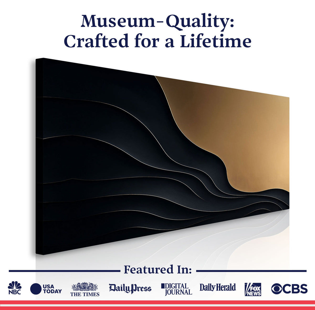 Black And Gold Minimalist Abstract X by Tailored Canvases