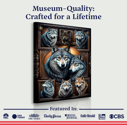 3D Wolf Collage Wall Art III canvas by Tailored Canvases, view 6
