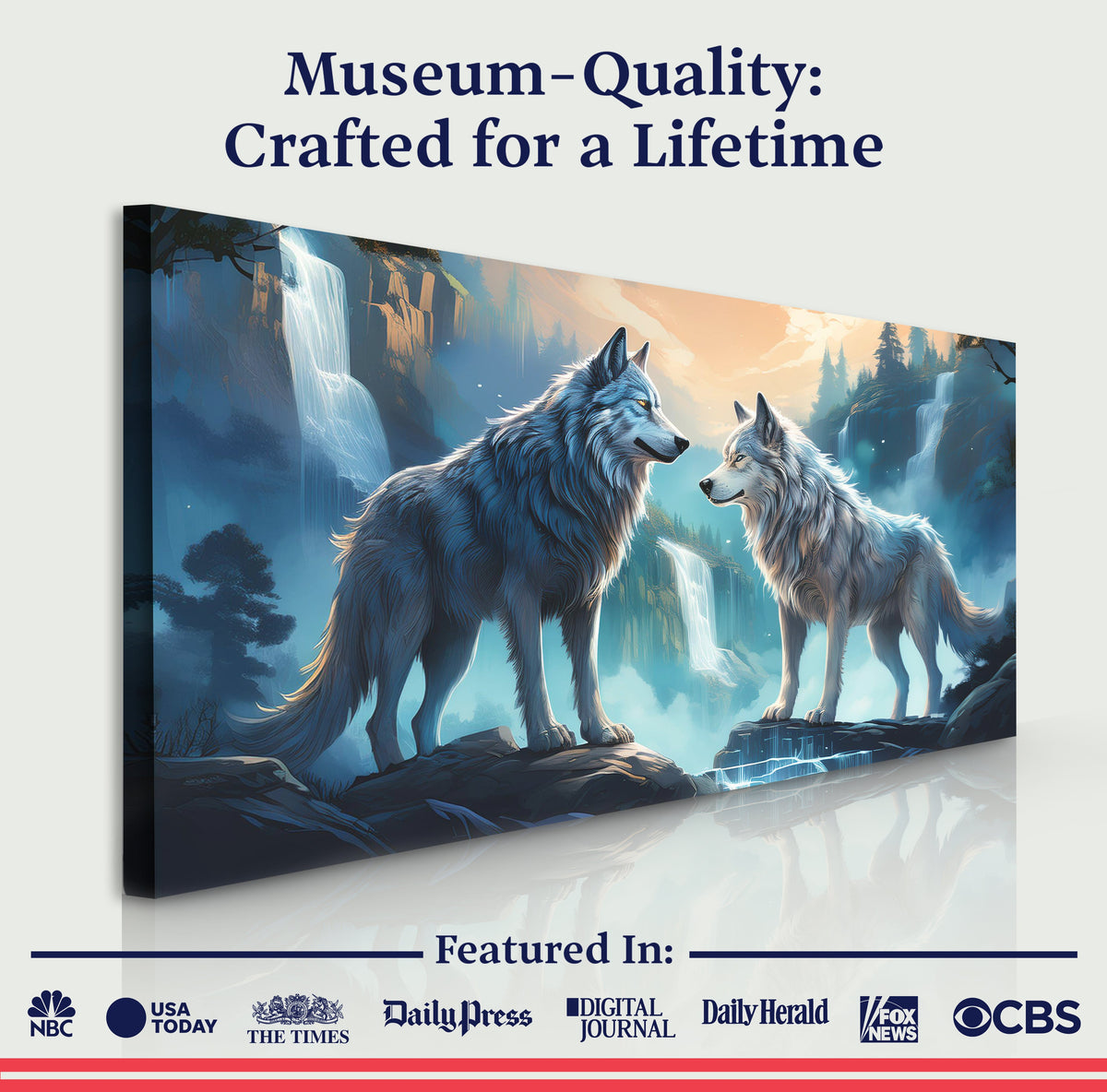 3D Wolves Wall Art IV canvas by Tailored Canvases, view 6