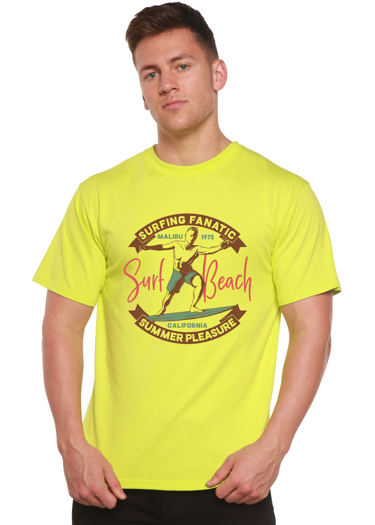 Surf Beach men's bamboo graphic T-shirt – view 3