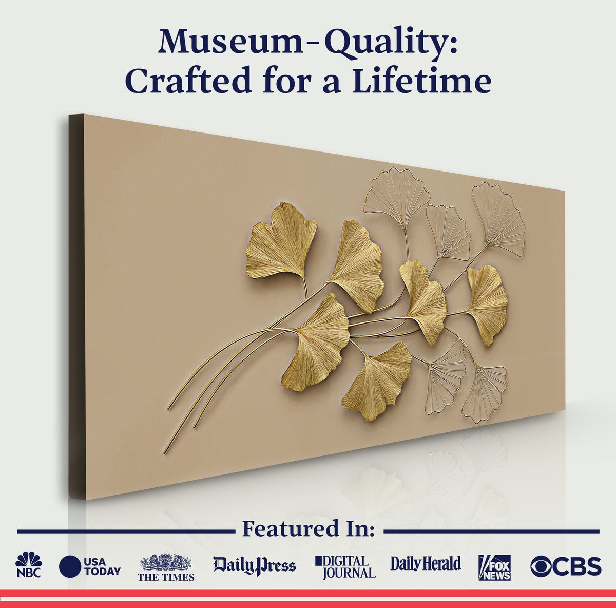Golden Botanical Wall Art by Tailored Canvases