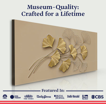 Golden Botanical Wall Art by Tailored Canvases