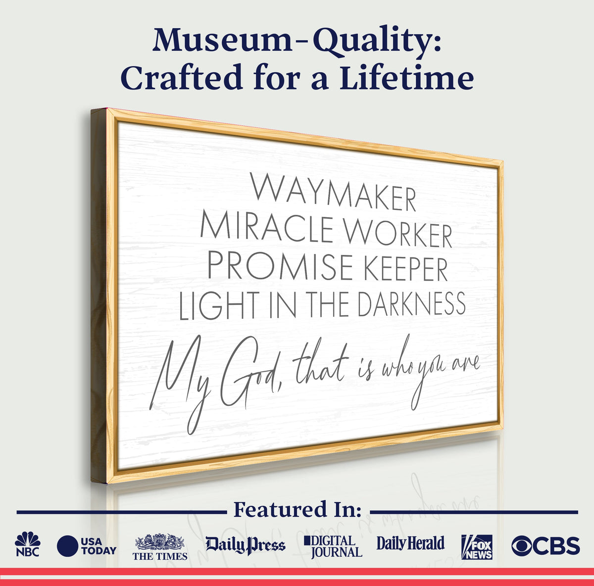 My God Way Maker Miracle Worker Faith Sign II by Tailored Canvases
